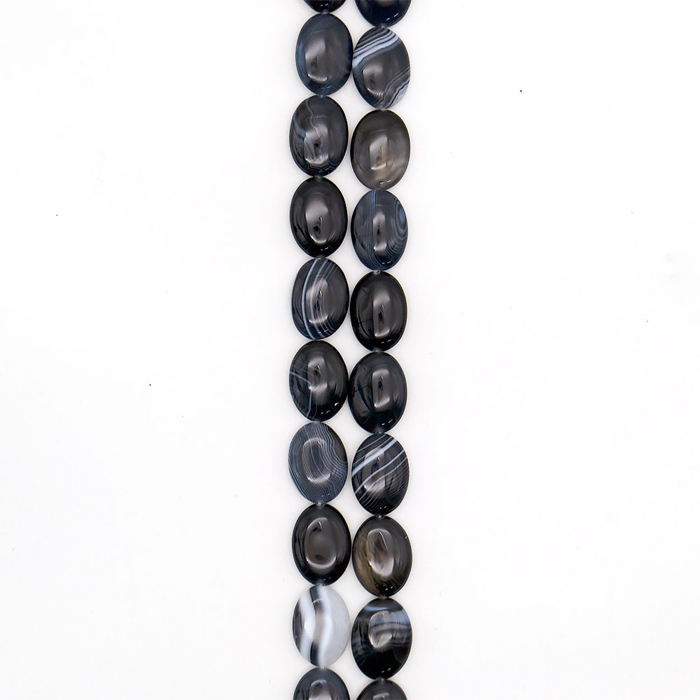 Агат таблетка цвет черный овал 25*18 мм