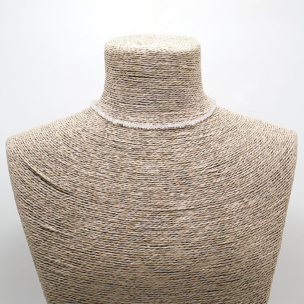 Фото товара бусы-чокер "елочка" с алмазной гранью цвет горный хрусталь 4*3 мм