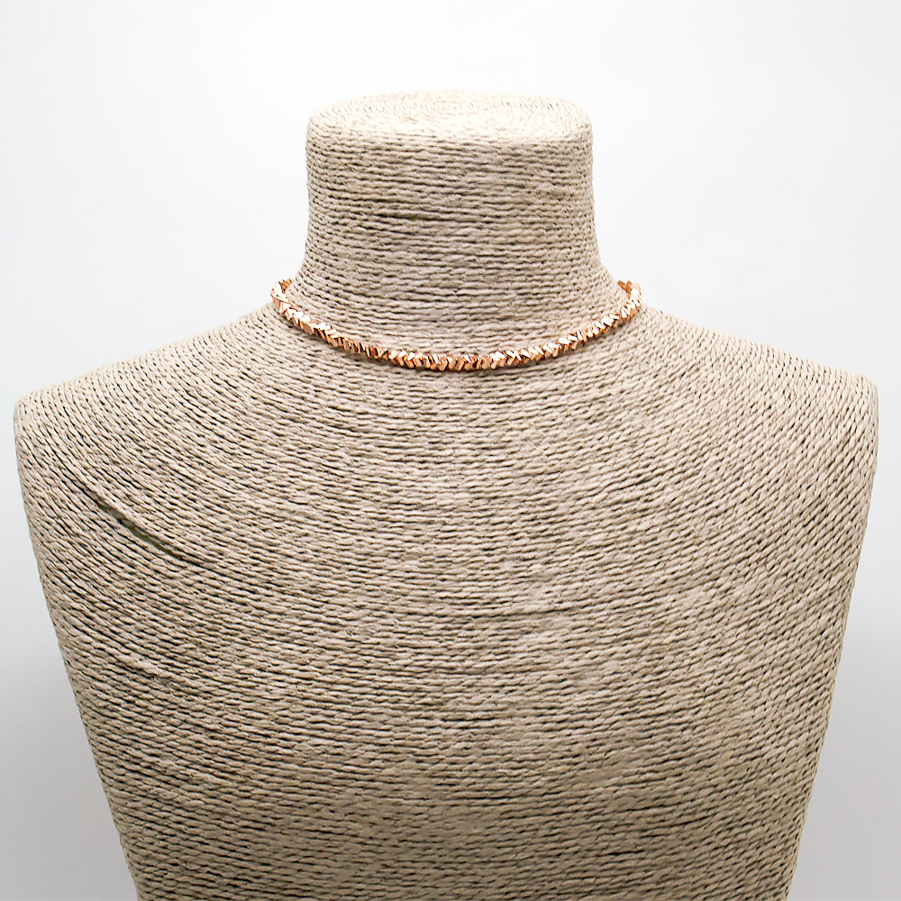 Бусы-чокер "Елочка" с алмазной гранью цвет розовое золото 4*3 мм