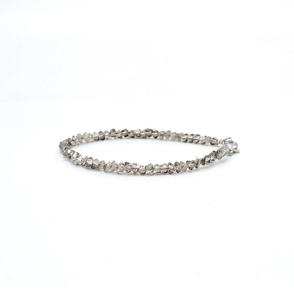 Браслет "Елочка" с алмазной гранью цвет раухтопаз 4*3 мм