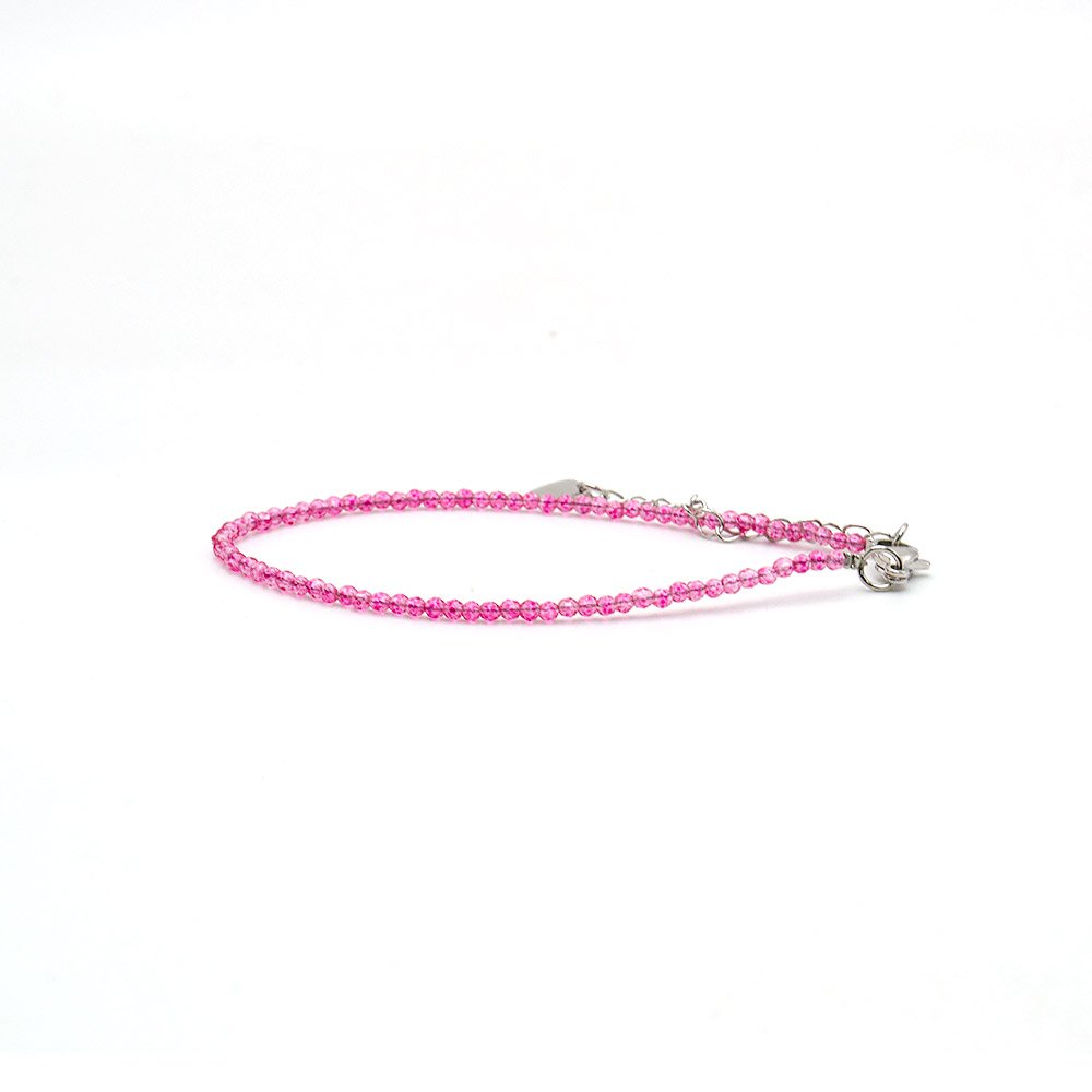 Фото товара браслет из ювелирного стекла ярко-розовый 2 мм грань