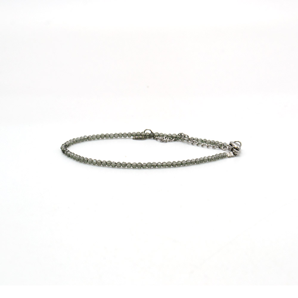 Фото товара браслет из ювелирного стекла цвет серый 2 мм грань