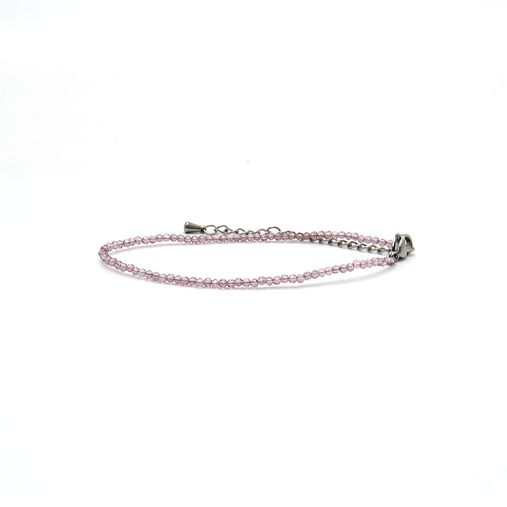 Фото товара браслет из ювелирного стекла пыльно-розовый 2 мм грань