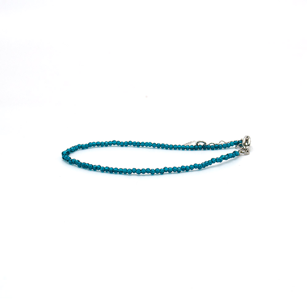 Фото товара браслет из ювелирного стекла сине-зеленый 2 мм грань