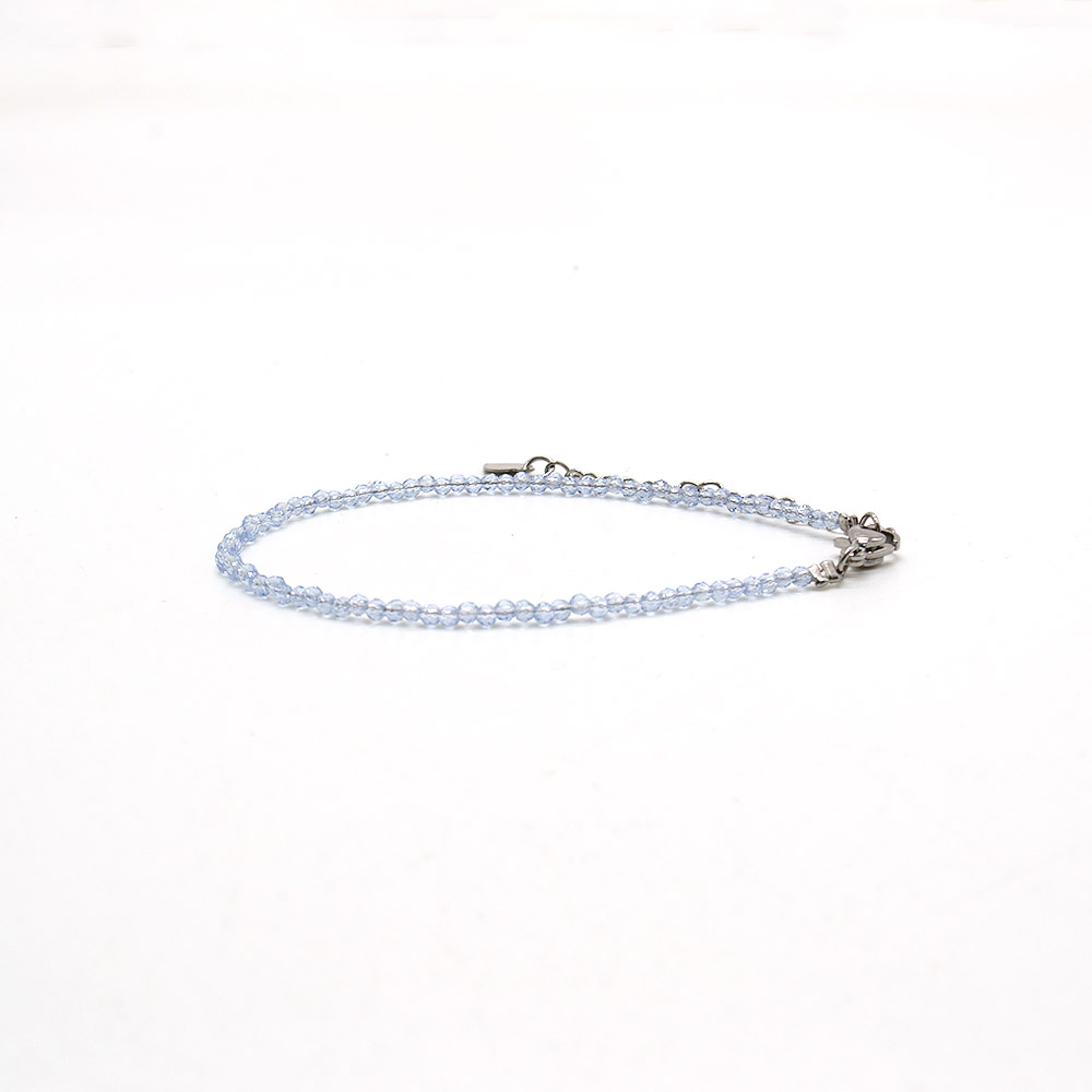 Фото товара браслет из ювелирного стекла цвет серо-голубой 2 мм грань