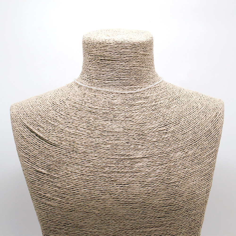 Фото товара бусы-чокер из ювелирного стекла цвет горный хрусталь 2 мм грань