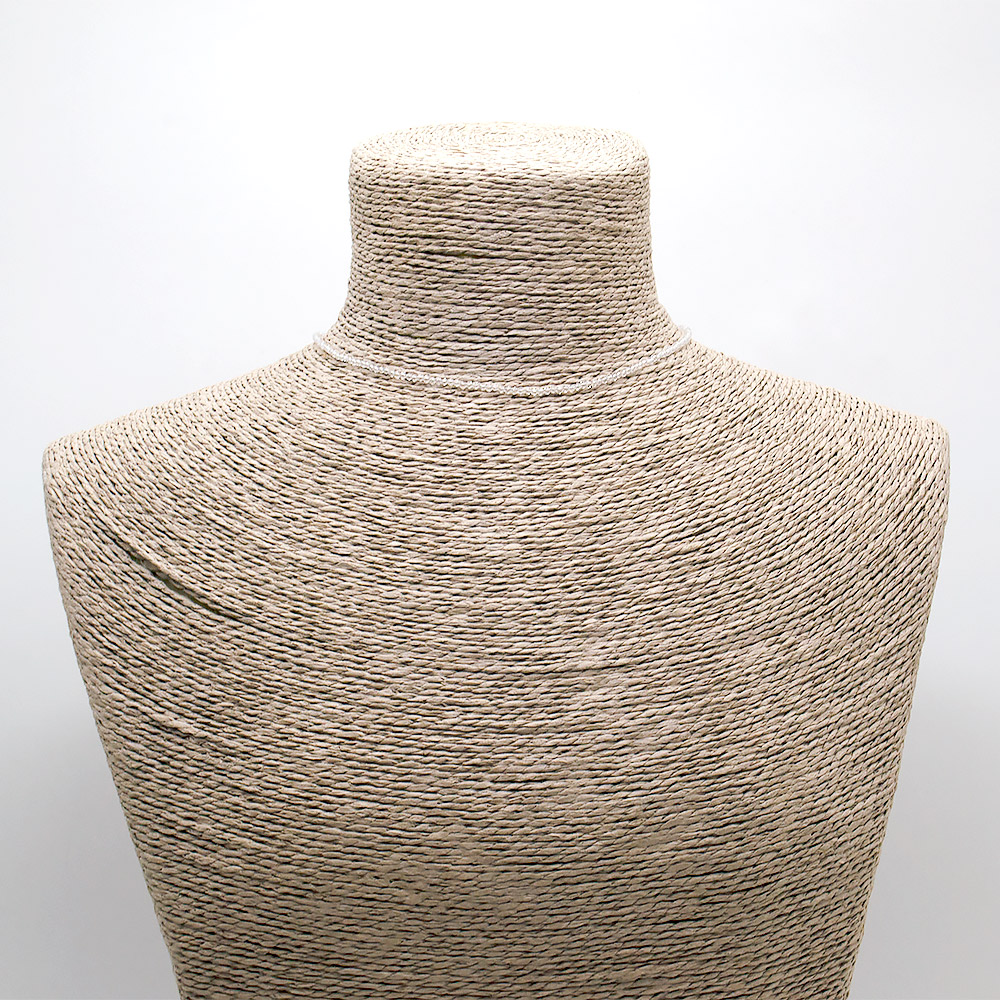 Фото товара бусы-чокер из ювелирного стекла цвет горный хрусталь 2 мм грань