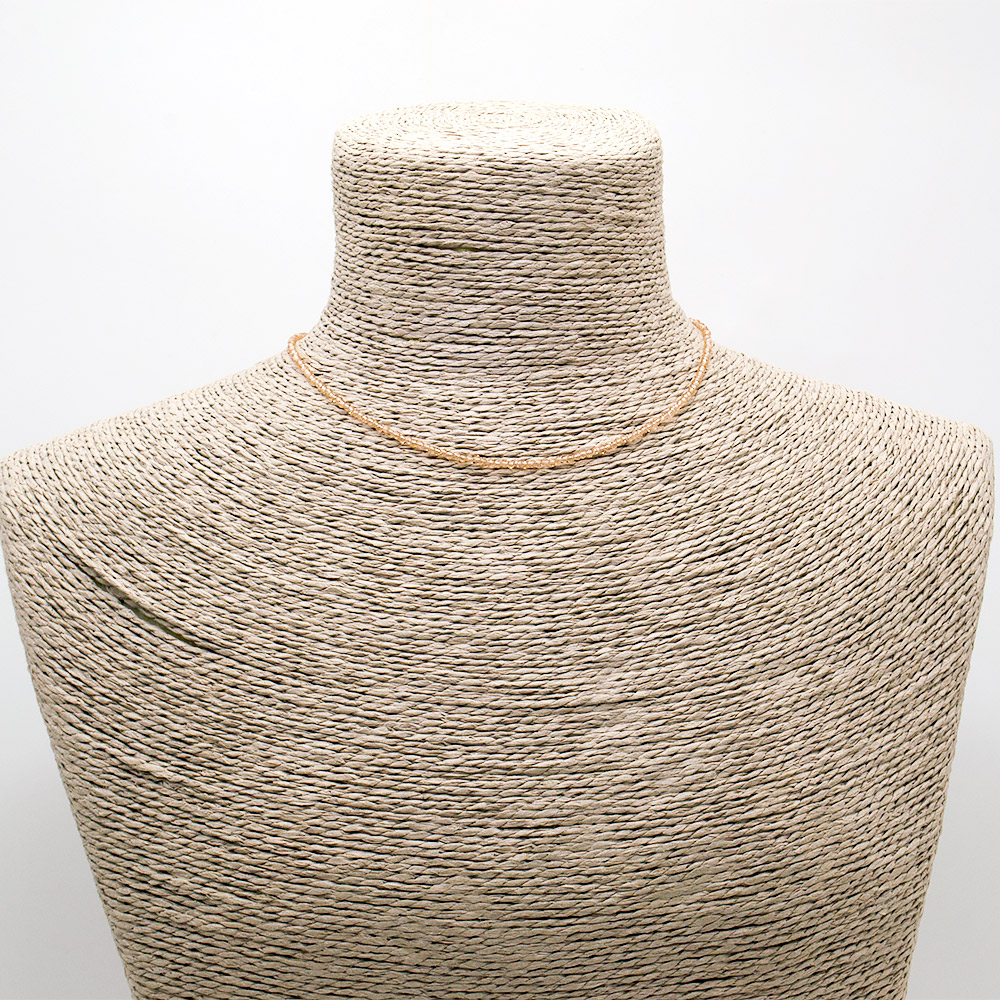 Фото товара бусы-чокер из ювелирного стекла цвет шампань 2 мм грань