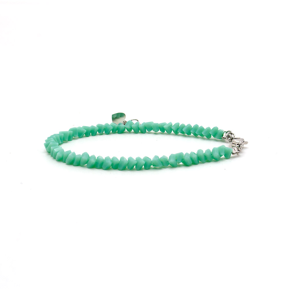 Фото товара браслет "елочка" с алмазной гранью цвет бирюза 4*3 мм