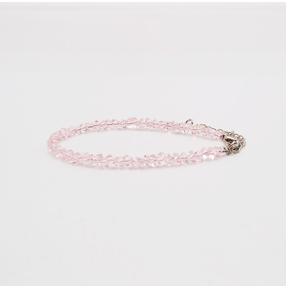 Фото товара браслет "елочка" с алмазной гранью цвет розовый 4*3 мм