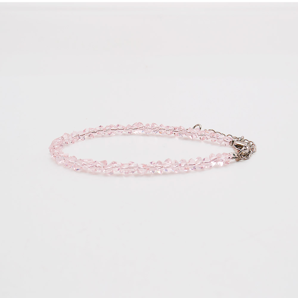 Фото товара браслет "елочка" с алмазной гранью цвет розовый 4*3 мм