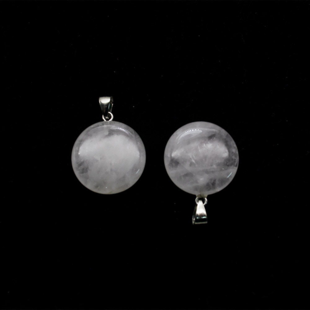 Фото товара кулон  из горного хрусталя круглый 25 мм