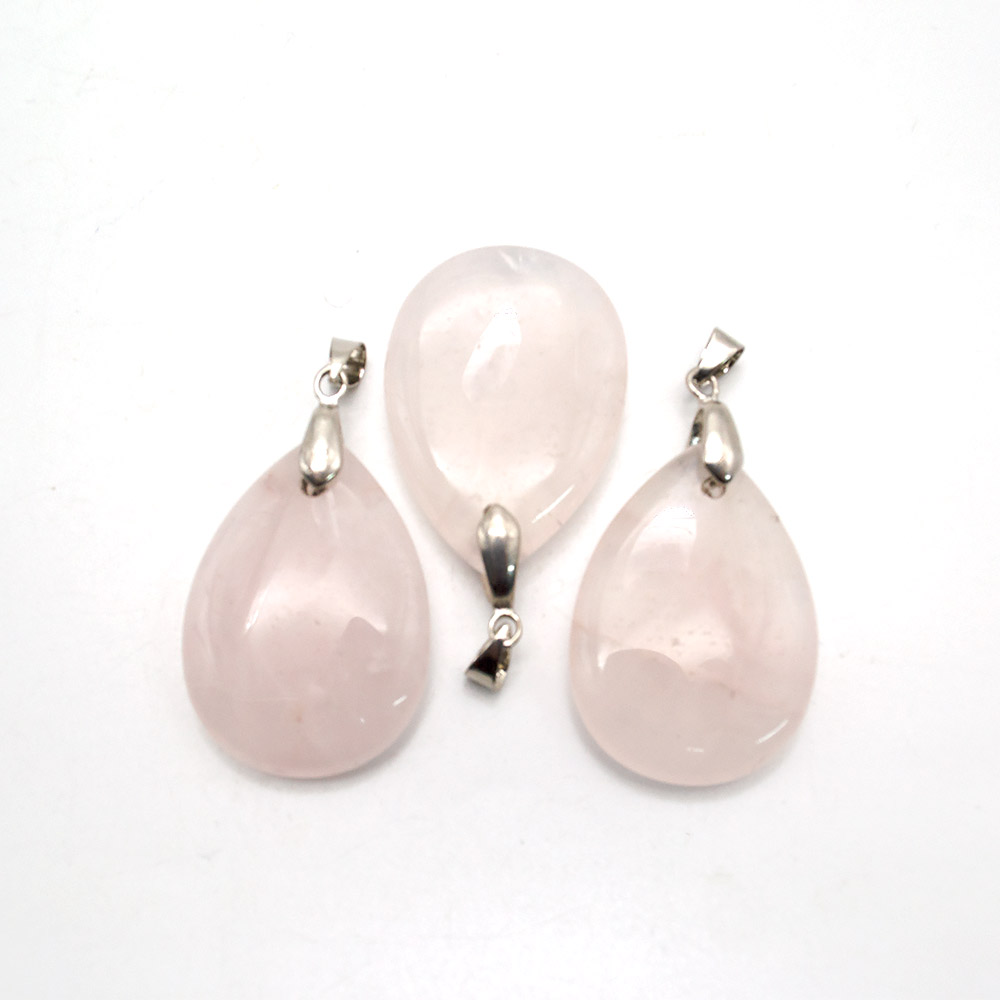 Фото товара кулон из розового кварца капля 35*25 мм