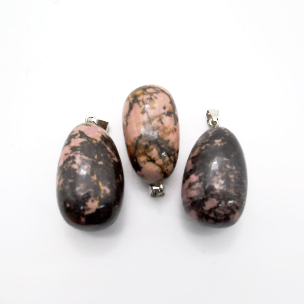 Кулон из родонита бочонок 35*20мм