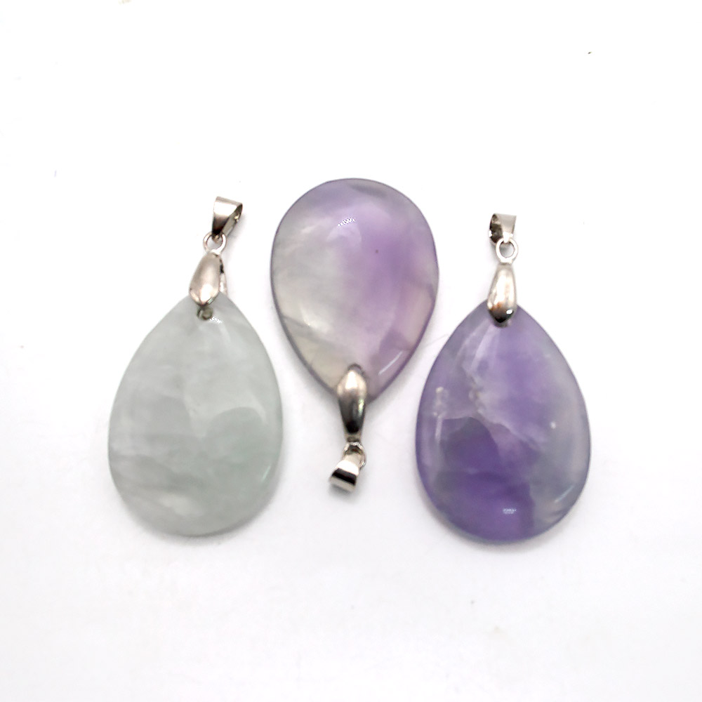 Кулон из флюорита капля 35*25 мм