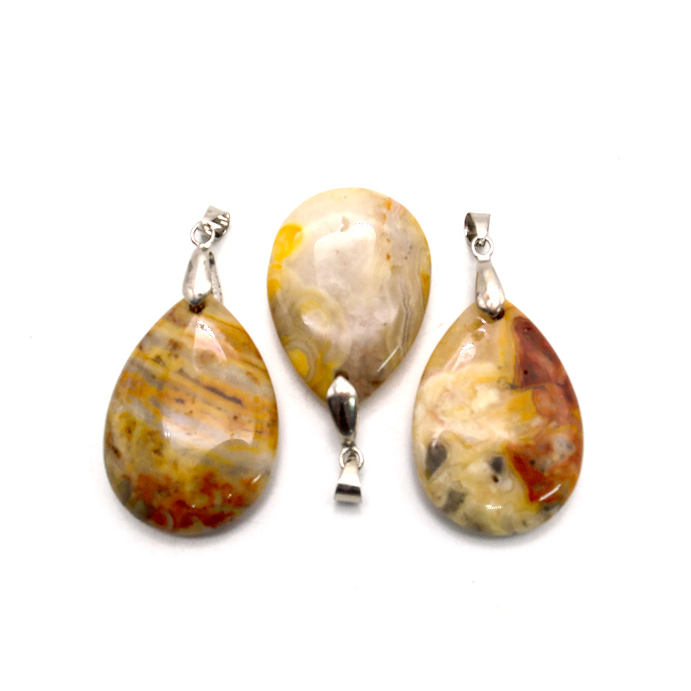 Фото товара кулон из яшмы желтой капля 35*25 мм