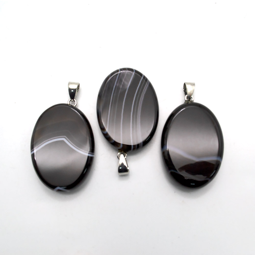 Кулон из агата черного 35*25 мм