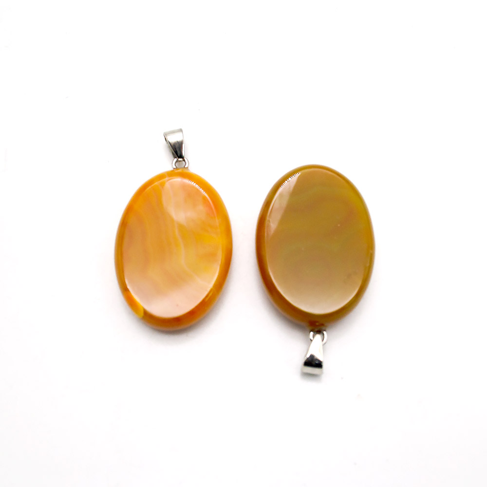 Кулон из агата горчичного 35*25 мм