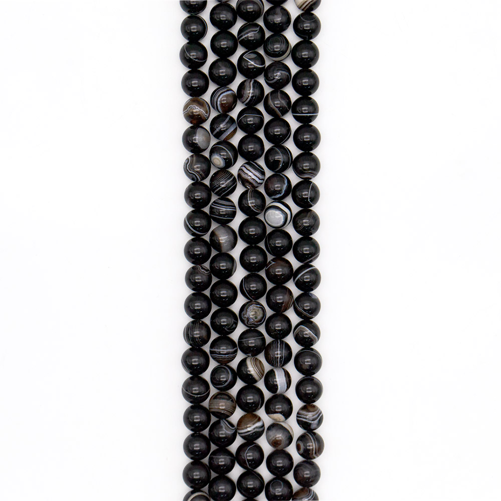 Фото товара агат шар цвет черно-коричневый 12 мм