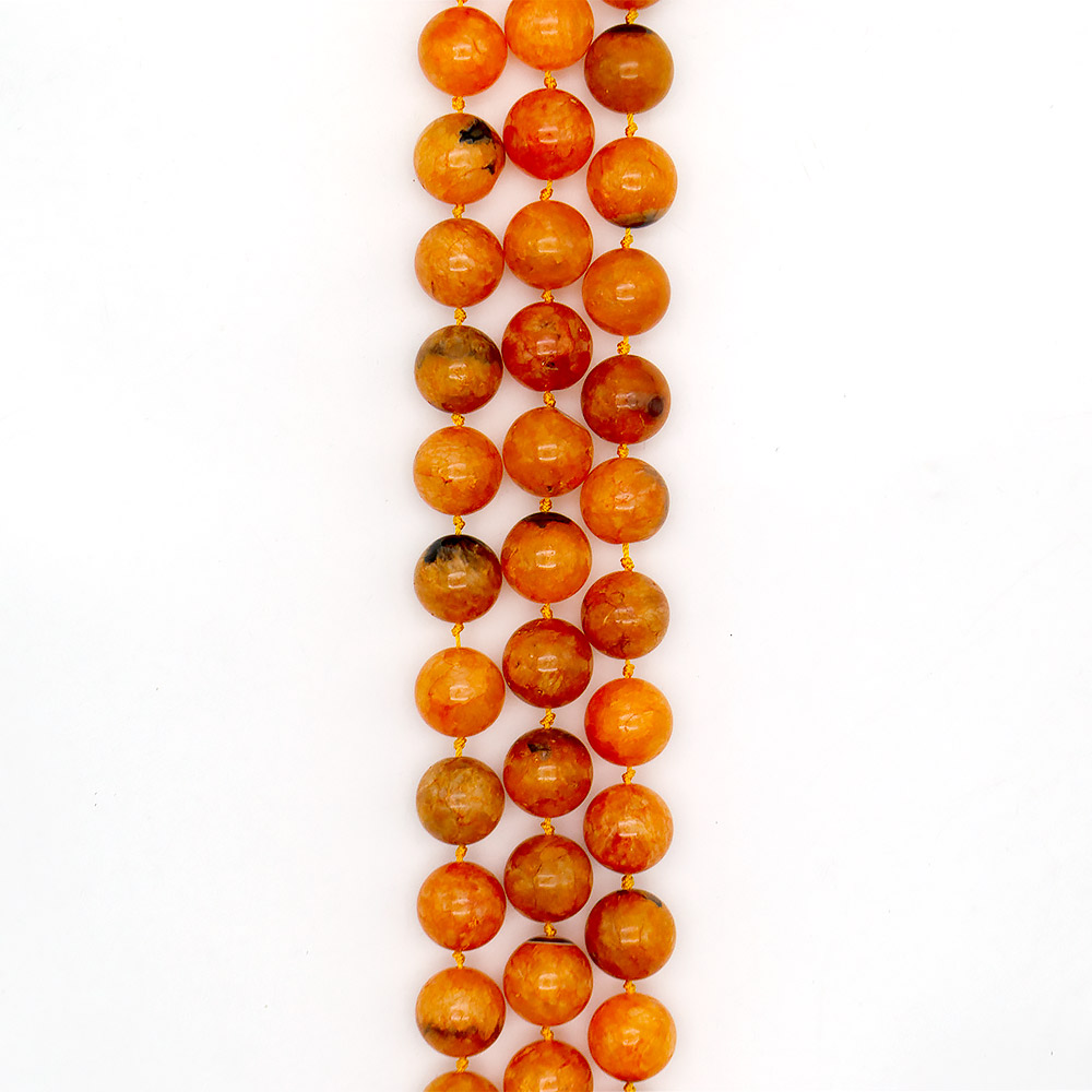 Агат с кварцем тонированный оранжевый шар 18 мм