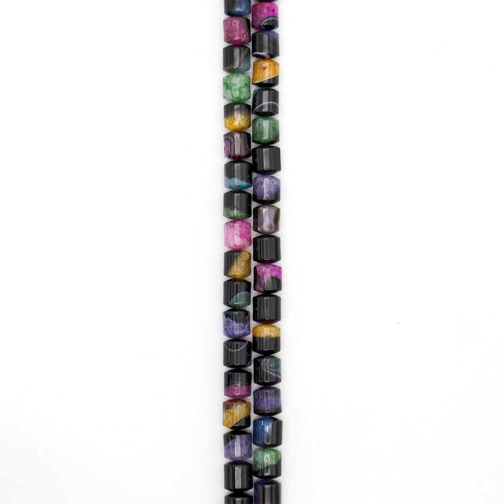 Фото товара агат черный с кварцем цветным цилиндр 12*11 мм