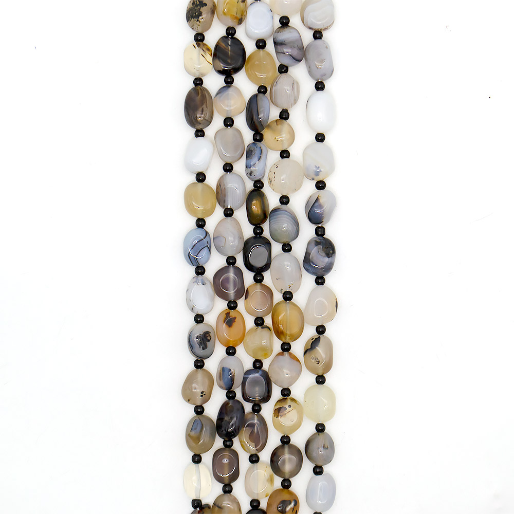 Агат галтовка моховый овальная 16*12 мм