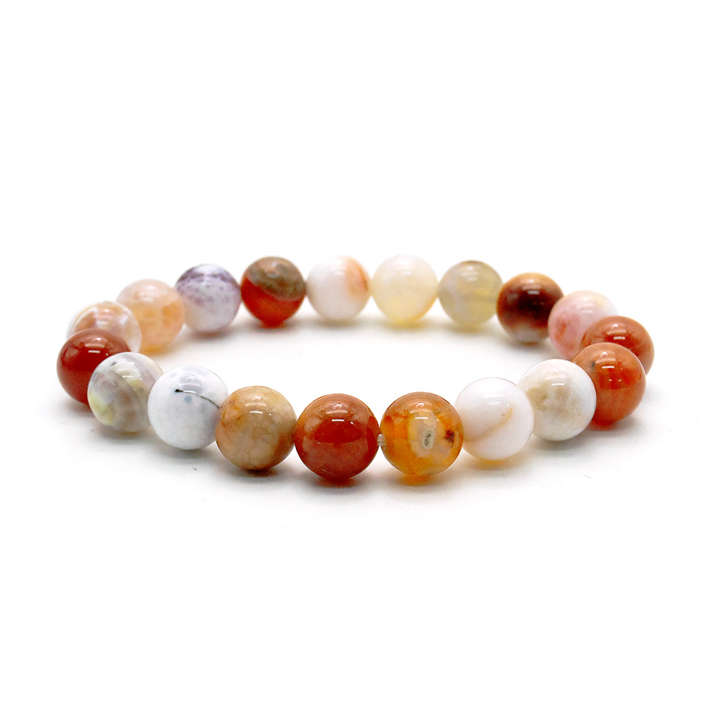 Фото товара браслет из агата кракле медово-белый 10мм