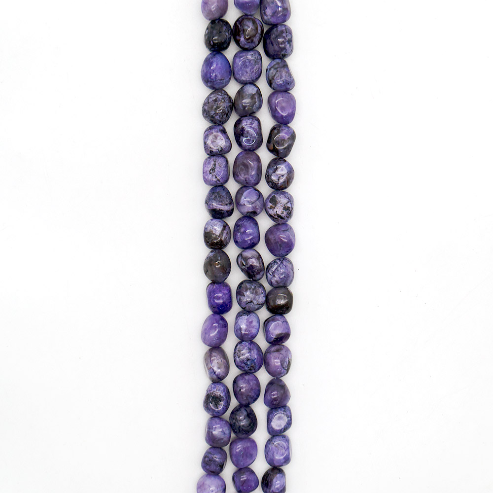 Фото товара аметист облагороженный цвет чароит галтовка 11*13 мм