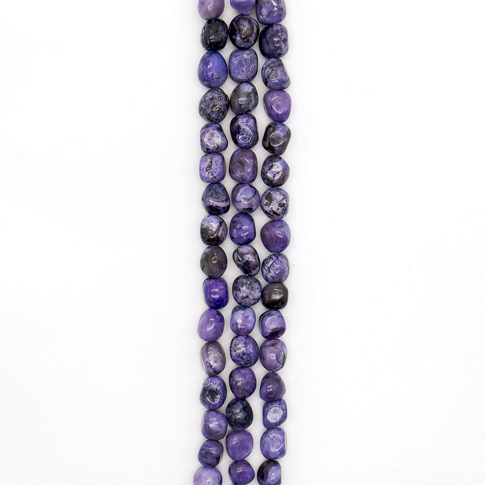 Фото товара аметист облагороженный цвет чароит галтовка 11*13 мм