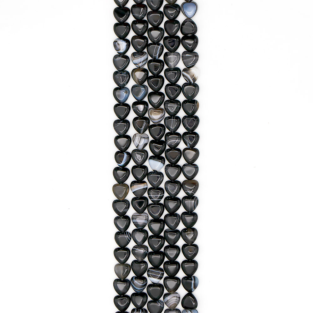 Фото товара агат "сердечки" цвет черный  12*12 мм