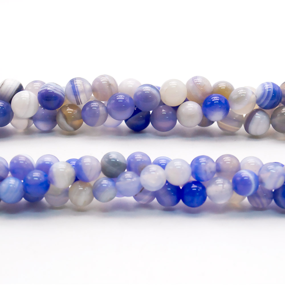 Агат шар цвет васильковый с белым В.С
