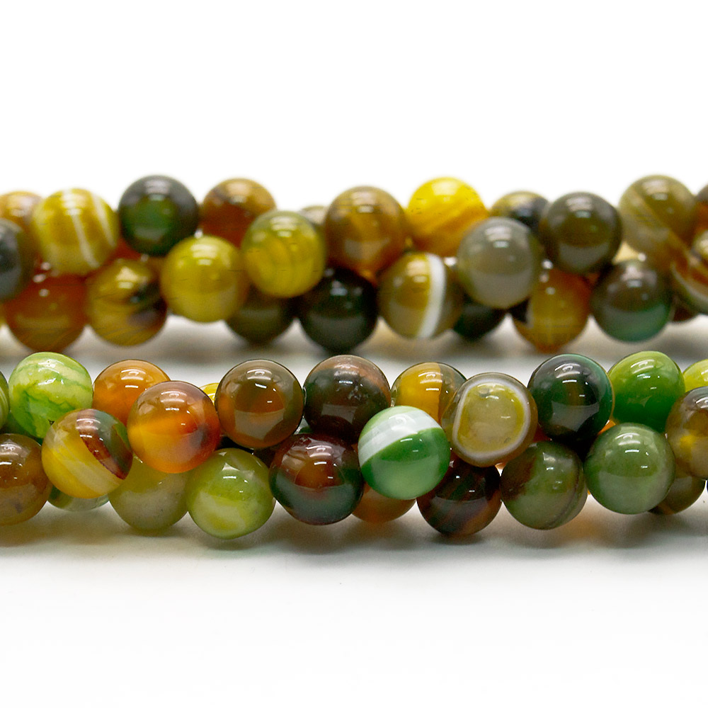 Фото товара агат шар цвет горчично-зеленый микс в.с.