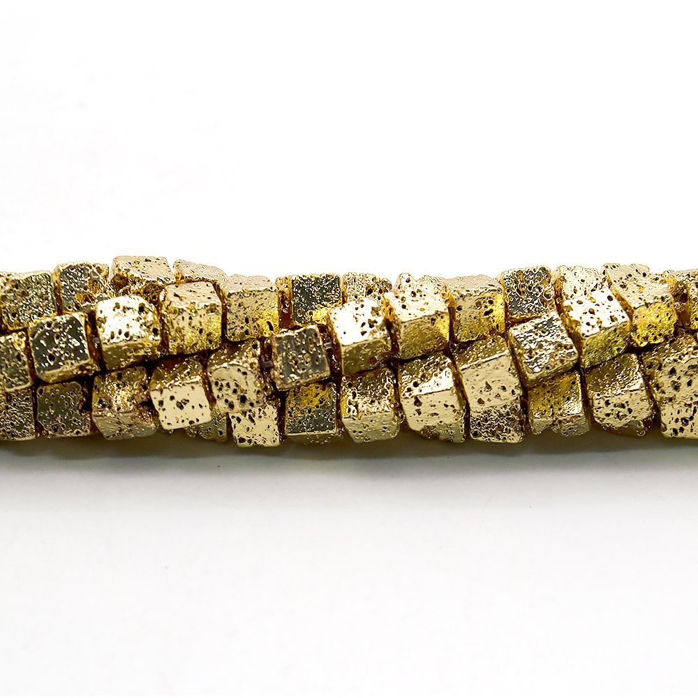 Лава с покрытием золото кубик 5*5 мм