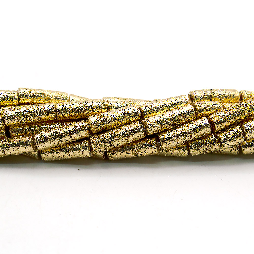 Лава c покрытием золото цилиндр 13*5 мм