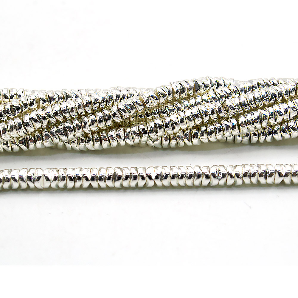 Фото товара гематит c покрытием серебро разделитель витой 4*1,5 мм