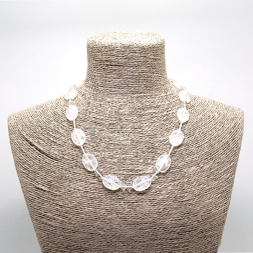 Бусы из горного хрусталя таблетка 20*15 мм