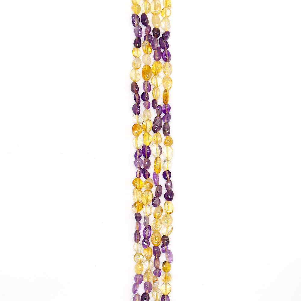 Аметист ,цитрин галтовка 8*6 мм