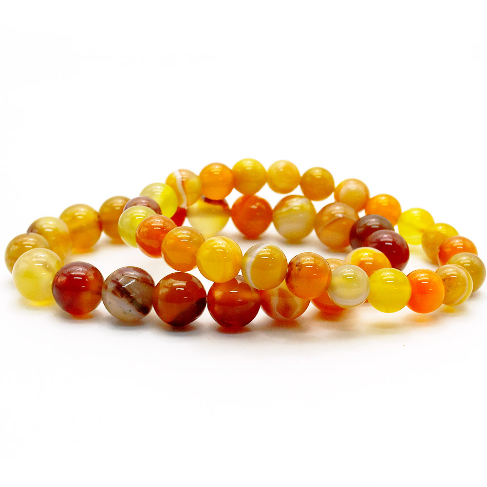 Фото товара браслет из агата оранжево-коричневого шар