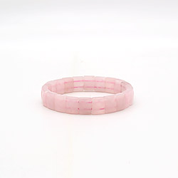 Браслет из розового кварца сегмент прямоугольный 14*9 мм грань