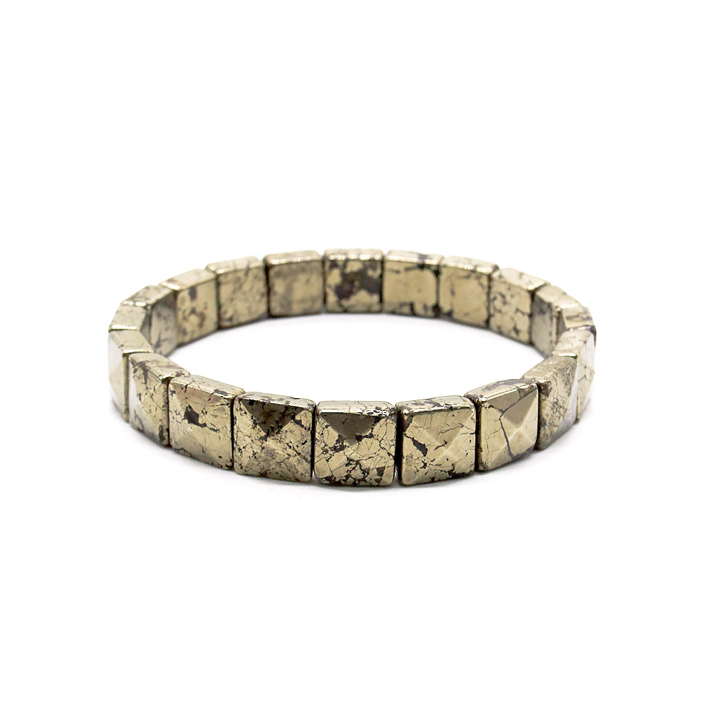 Фото товара браслет из пирита 10*10 мм грань