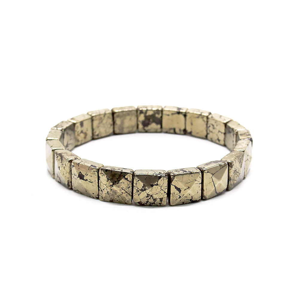 Браслет из пирита 10*10 мм грань