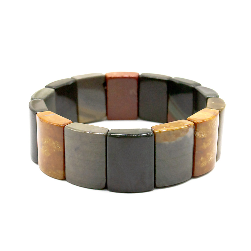 Браслет из яшмы уральской сегмент прямоугольный 20*15 мм