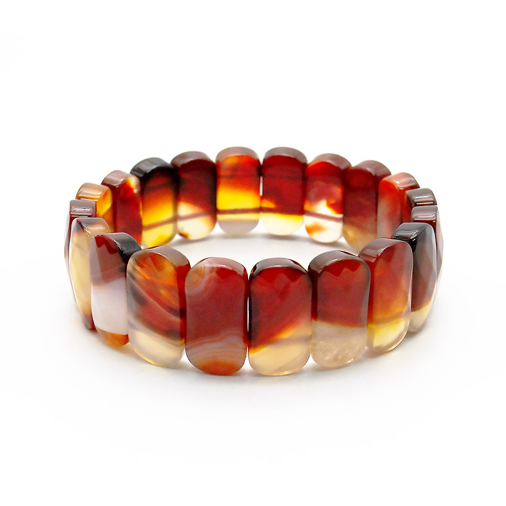 Браслет из агата цвет темный сердолик 20*10 мм грань