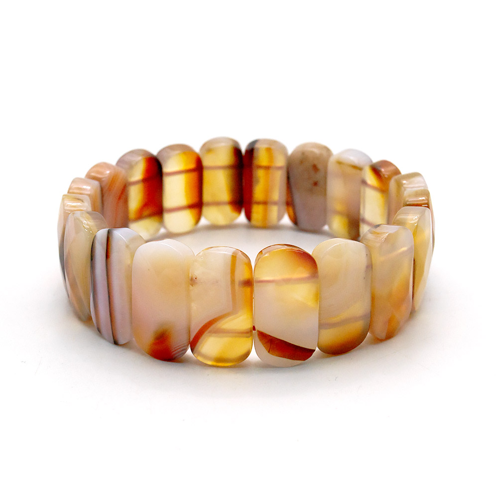 Фото товара браслет из агата цвет розовй ботсван 20*10 мм грань