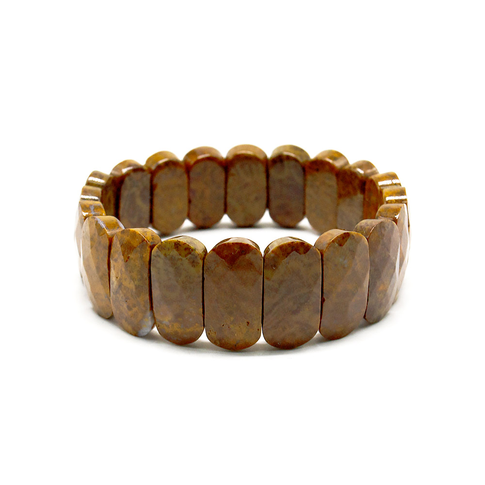 Фото товара браслет из яшмы леопардовой сегмент 20*10 мм овал грань