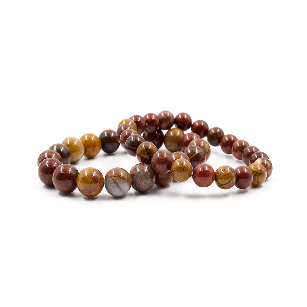Фото товара браслет из яшмы красно-желтой шар