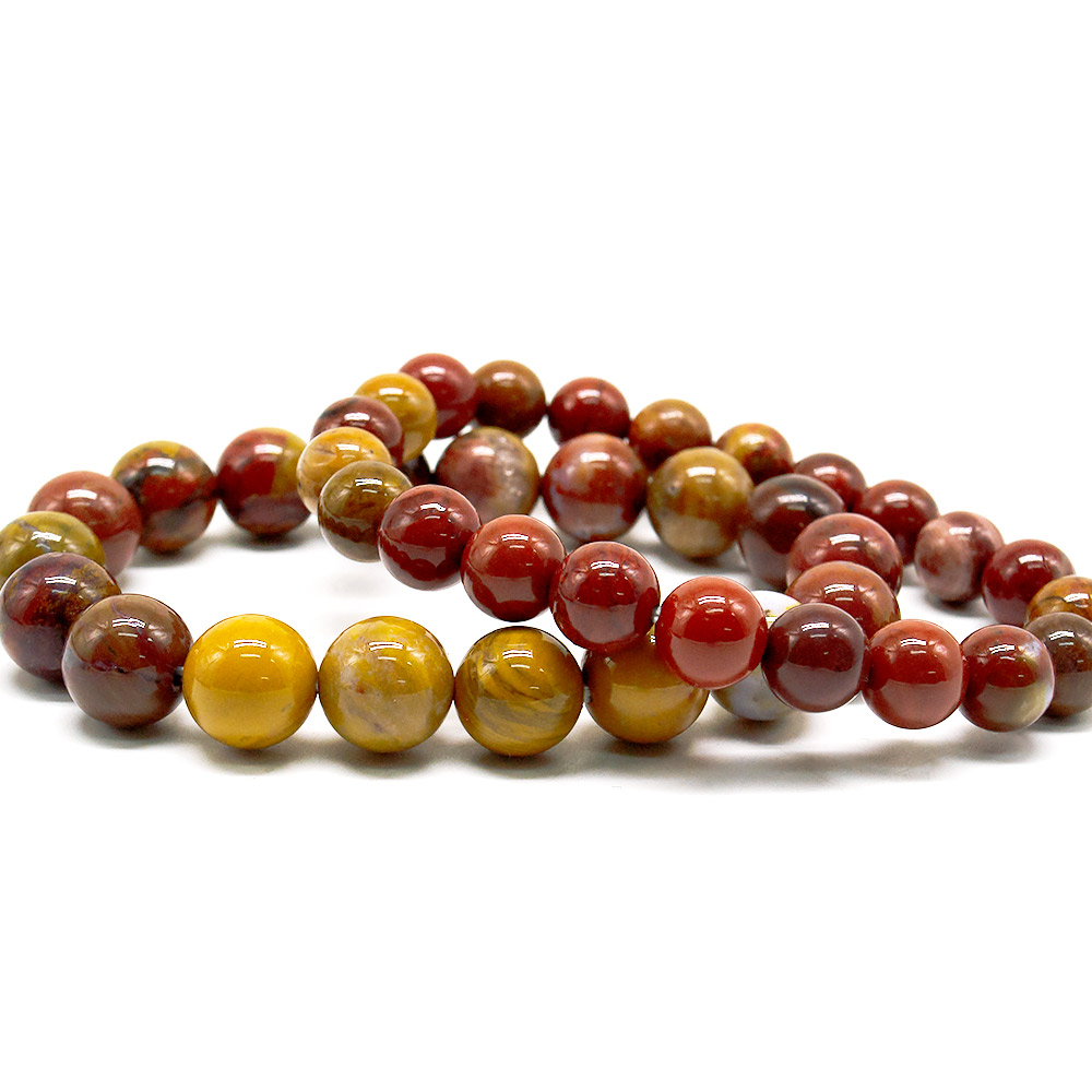 Фото товара браслет из яшмы красно-желтой шар