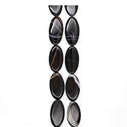 Агат таблетка цвет черный овал 50*25 мм