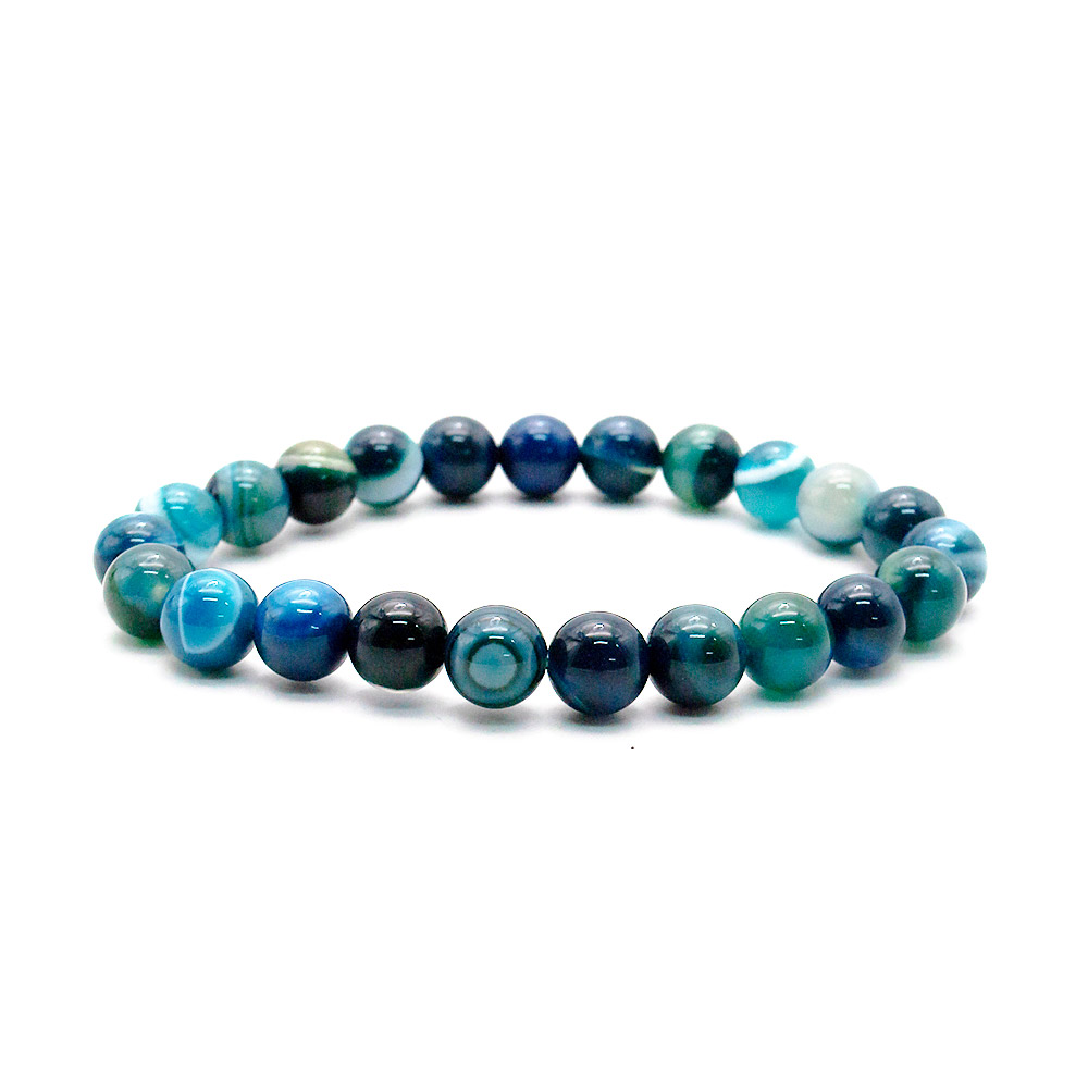 Фото товара браслет из агата сине-зеленого темного в.с.