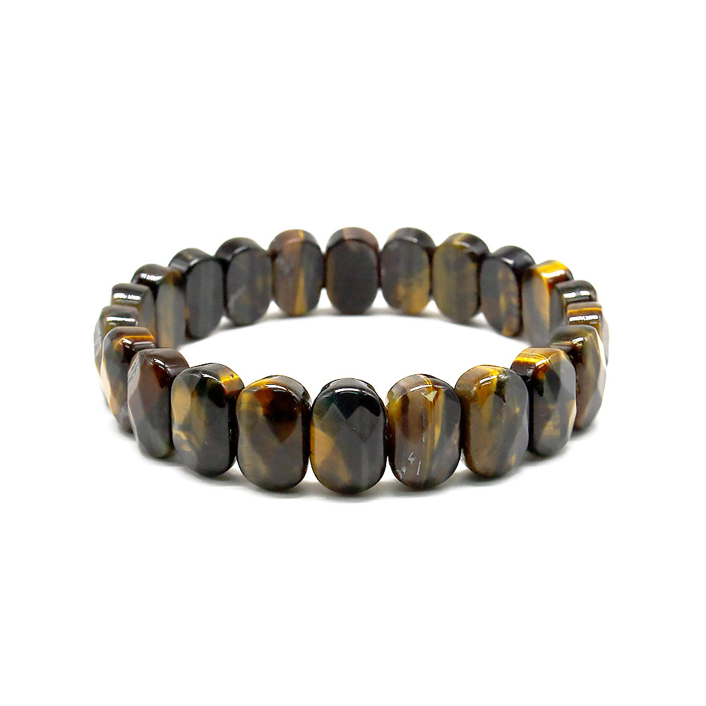 Браслет из тигрового и соколиного глаза 14*8*6 мм